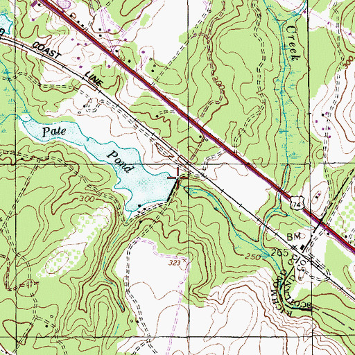 Topographic Map of Pate Lake Dam, NC