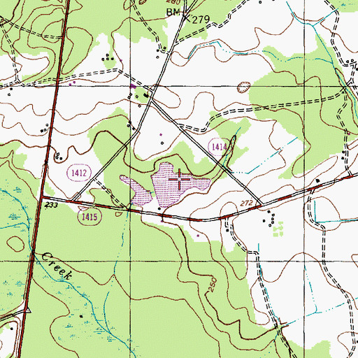 Topographic Map of Newtons Pond, NC