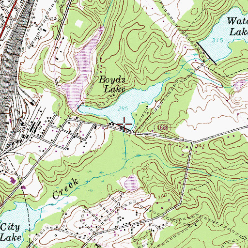 Topographic Map of Boyds Lake Dam, NC