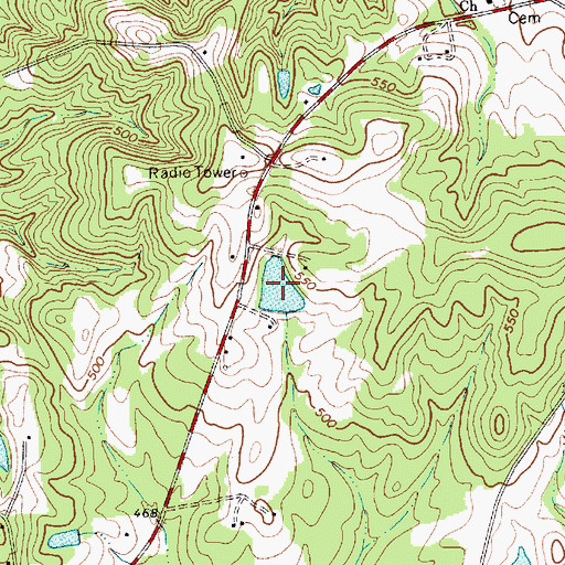 Topographic Map of Gaddys Pond, NC