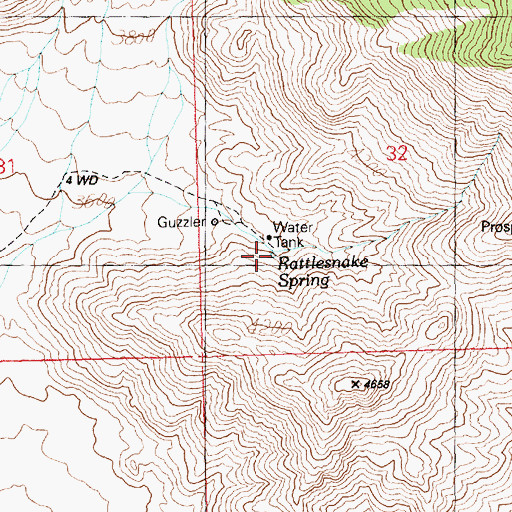 Topographic Map of Rattlesnake Spring, AZ