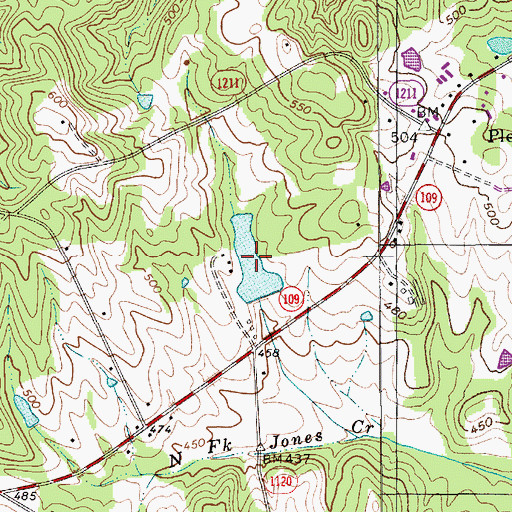 Topographic Map of Frank Little Pond, NC