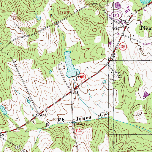 Topographic Map of Frank Little Pond Dam, NC
