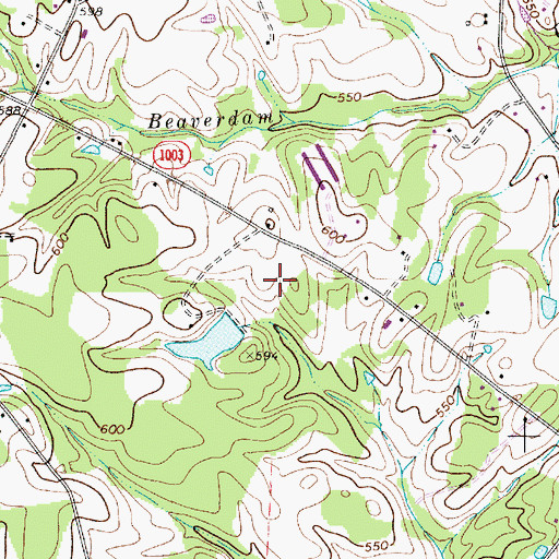 Topographic Map of Braswell Lake, NC