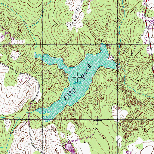 Topographic Map of Wadesboro Municipal Lake, NC