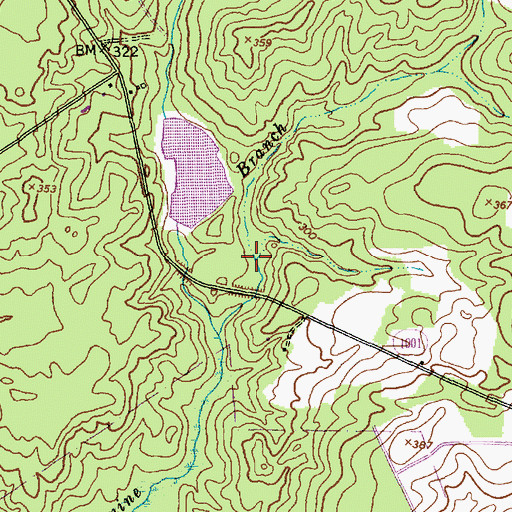 Topographic Map of Catawba Lake, NC