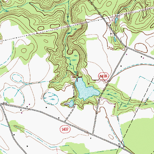 Topographic Map of James D McGougan Dam, NC