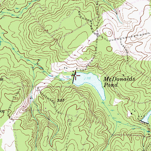 Topographic Map of Shephard Lake Dam, NC