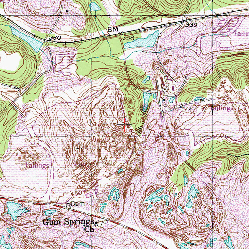 Topographic Map of W R Bonsal Tailings Reservoir Dam, NC
