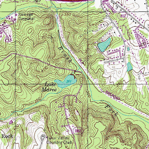 Topographic Map of Lake Maree Dam, NC