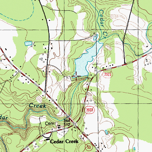 Topographic Map of Dudley Pond Dam, NC