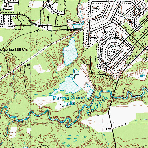 Topographic Map of Permastone Lake Dam, NC