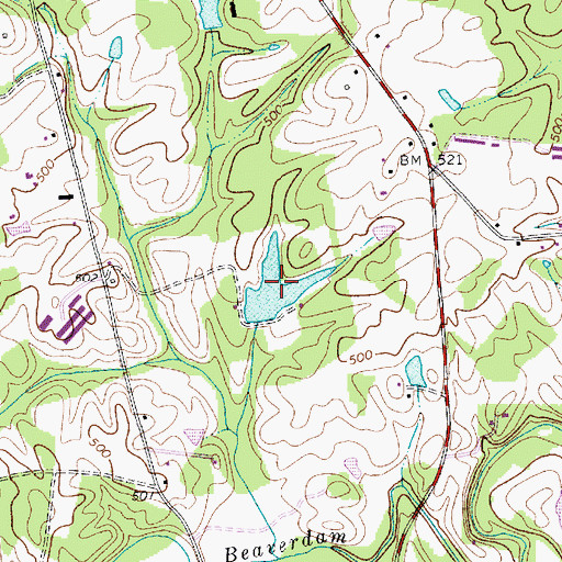 Topographic Map of Marsh Lake, NC