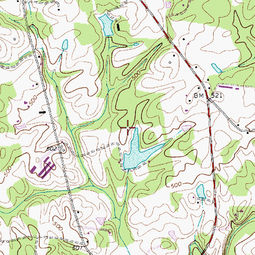 Topographic Map of Marsh Lake Dam, NC