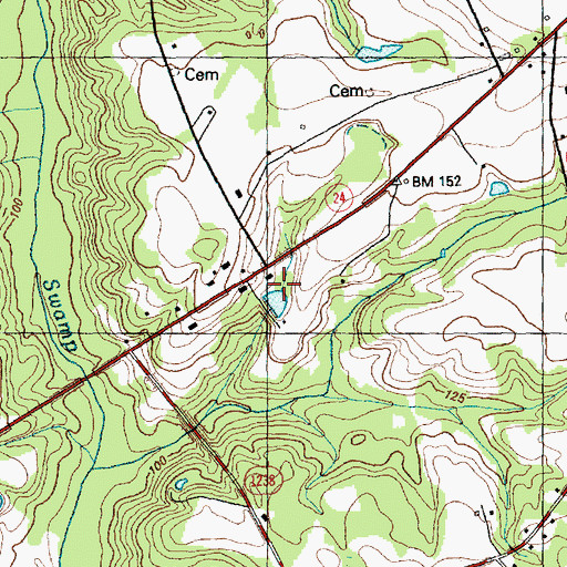 Topographic Map of Halls Pond Dam, NC