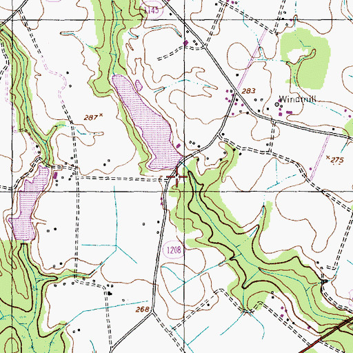Topographic Map of Wrights Pond Dam, NC