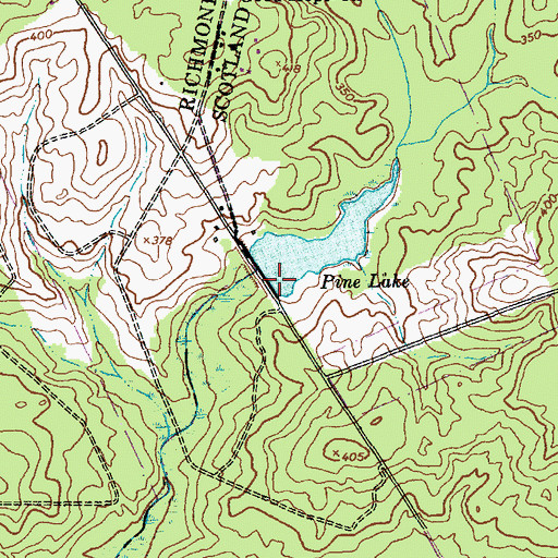 Topographic Map of Pine Lake Dam, NC