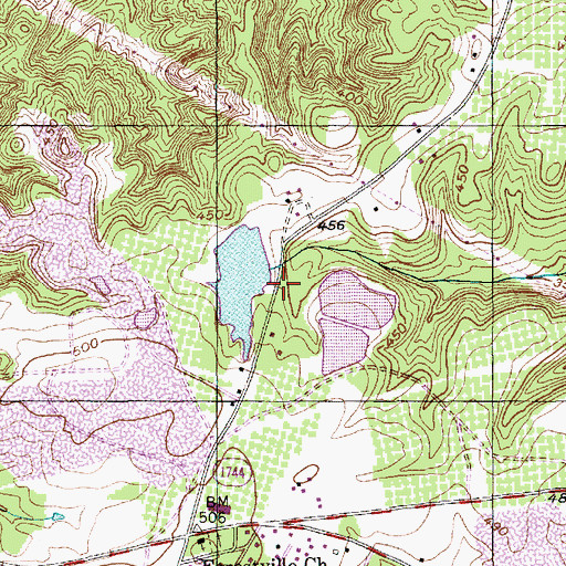 Topographic Map of Bonsal Company Lake Dam, NC