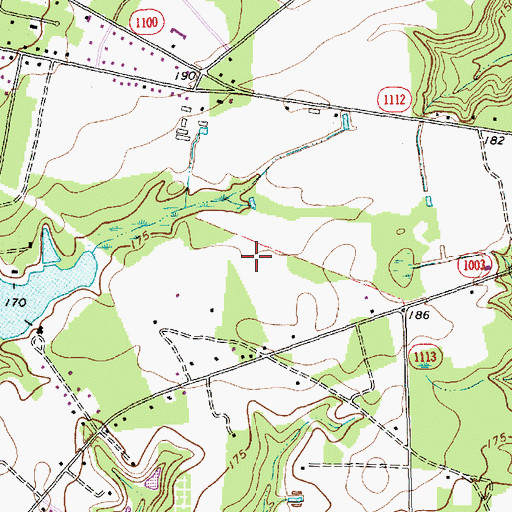 Topographic Map of Barbours Lake Dam, NC