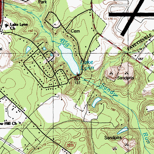 Topographic Map of Lake Lynn Dam, NC