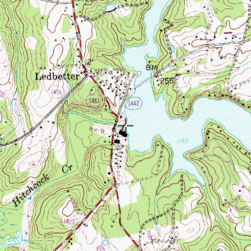 Topographic Map of Ledbetter Lake Dam, NC