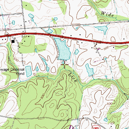 Topographic Map of Stegall Lake Dam, NC