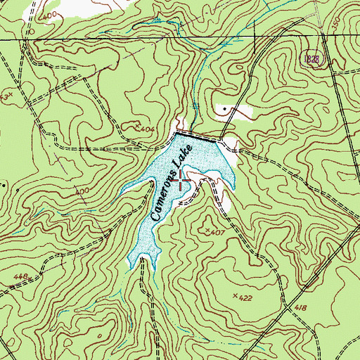 Topographic Map of Camerons Lake, NC