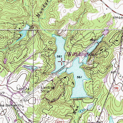 Topographic Map of Aero Plantation Lake Dam Number One, NC