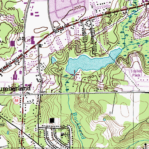 Topographic Map of Cumberland Pond Dam, NC