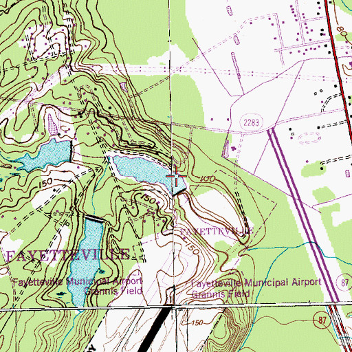 Topographic Map of Watson Lake Dam, NC