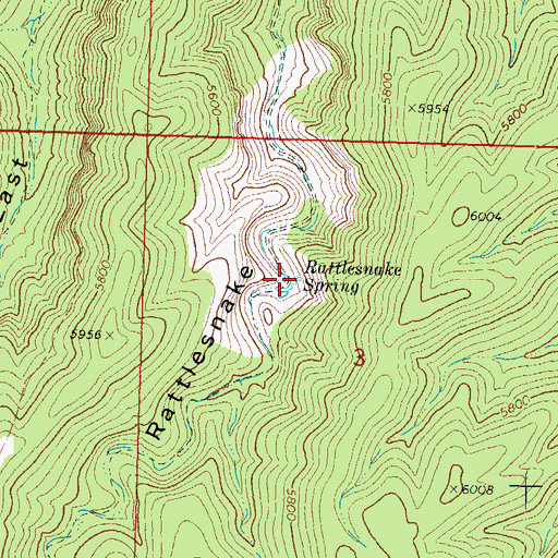Topographic Map of Rattlesnake Spring, AZ