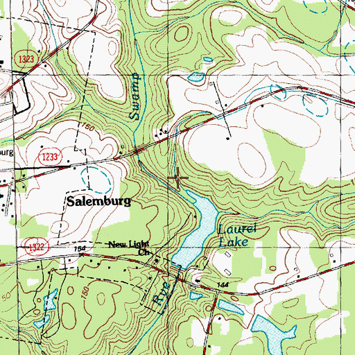 Topographic Map of Laurel Lake Dam, NC