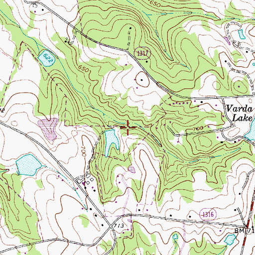 Topographic Map of Reid Lake Number Two, NC