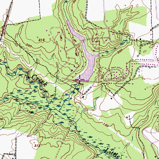 Topographic Map of J C Keith Dam, NC