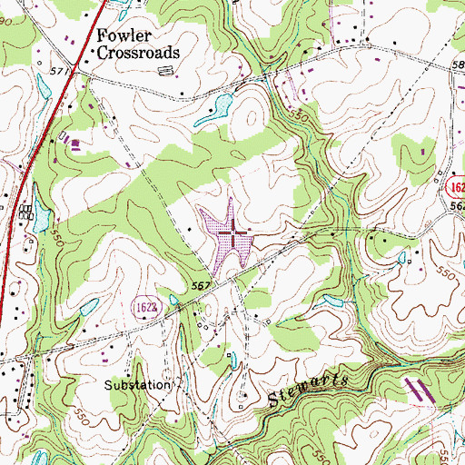 Topographic Map of Helms Lake, NC