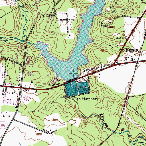 Topographic Map of Lake Rim Dam, NC