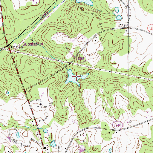 Topographic Map of Mundorf Lake, NC