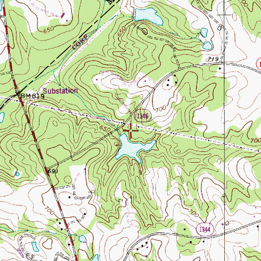 Topographic Map of Mundorf Lake Dam, NC