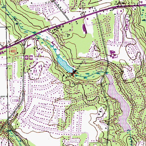 Topographic Map of Arran Lake Dam, NC
