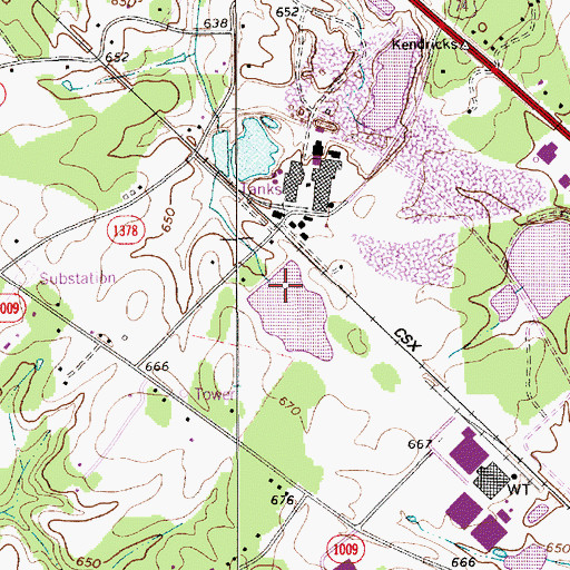 Topographic Map of Charlotte Plastics Lake Dam, NC