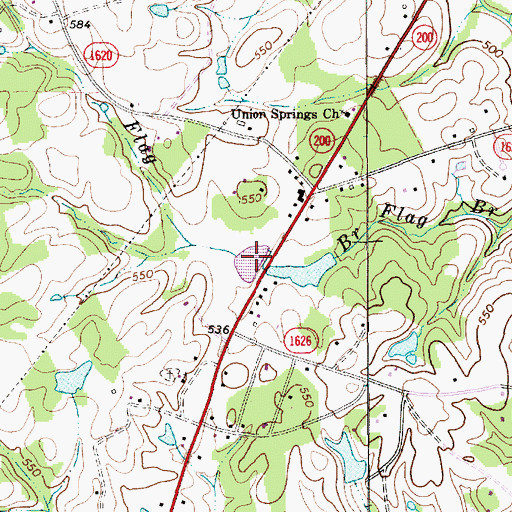 Topographic Map of Baucom Lake, NC