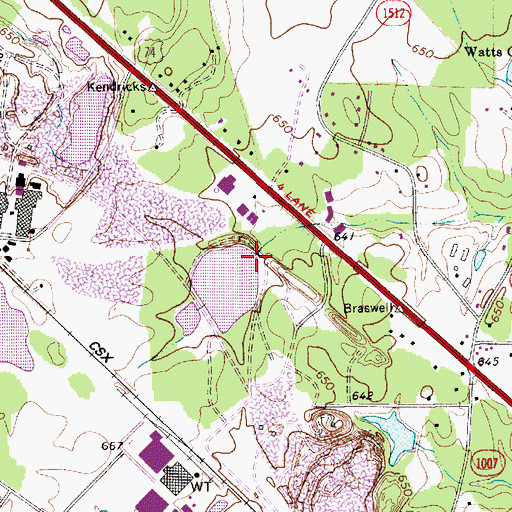Topographic Map of Baker Quarry Lake Dam, NC