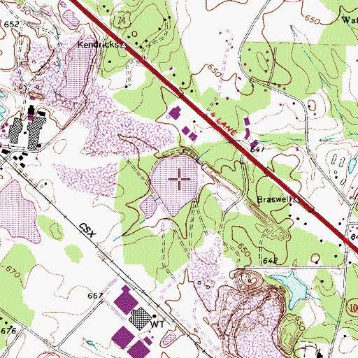 Topographic Map of Baker Quarry Lake, NC