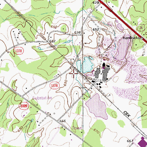 Topographic Map of Charlotte Plastics Lake Dam Number Two, NC