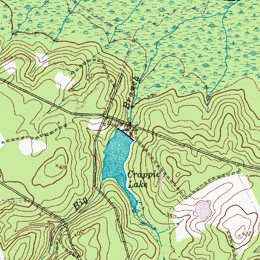 Topographic Map of Crappie Lake Dam, NC
