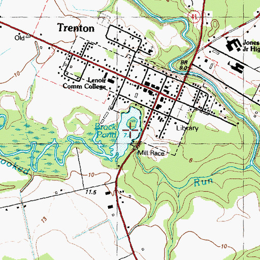 Topographic Map of Brock Pond, NC
