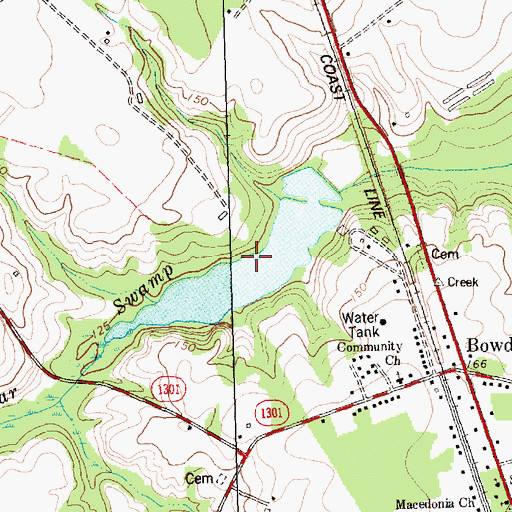 Topographic Map of Bowden Millpond, NC