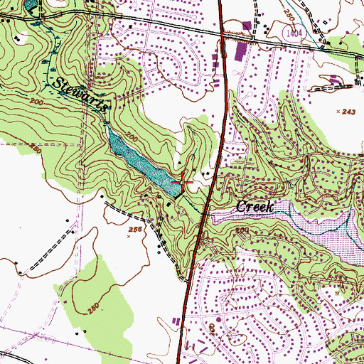 Topographic Map of Loraine Lake Dam, NC