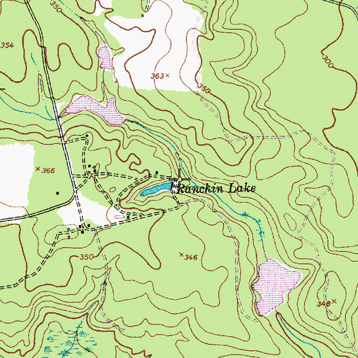 Topographic Map of P R Rankin Dam, NC