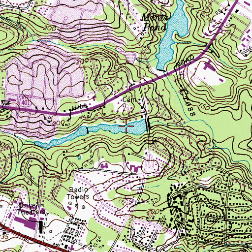 Topographic Map of Clarks Pond, NC